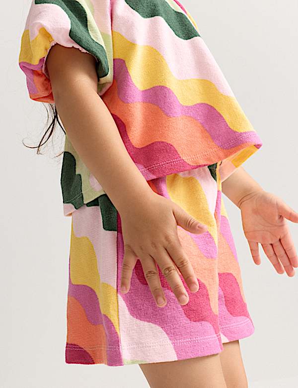 Puur katoenen korte broek met streepmotief (2-8 jaar) - NL