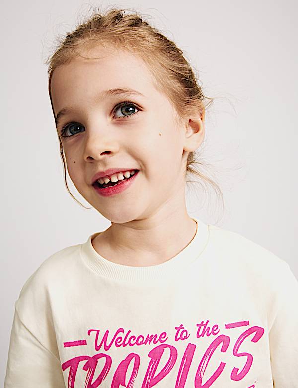 Camiseta y pantalones cortos de algod&oacute;n con estampado de papayas (2-8 a&ntilde;os) - ES