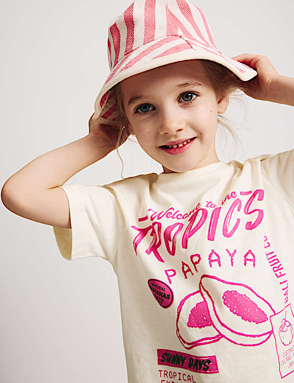 Camiseta y pantalones cortos de algod&oacute;n con estampado de papayas (2-8 a&ntilde;os) - ES