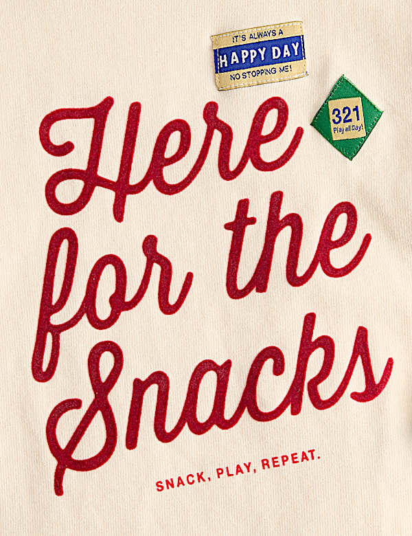Pure Cotton Here For The Snacks Top (2-8 Yrs)