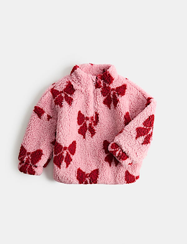 Bow Print Borg Jacket (2-10 Yrs) - RO