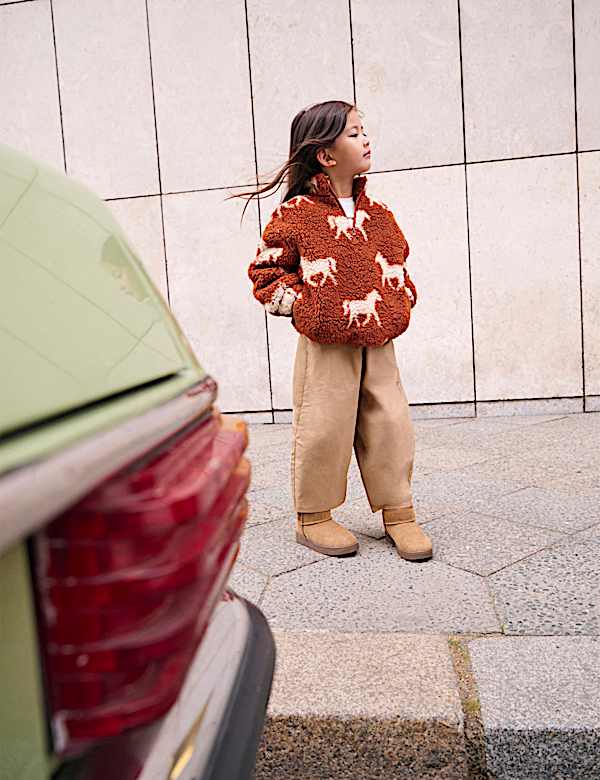 Horse Print Borg Jacket (2-10 Yrs) - IT