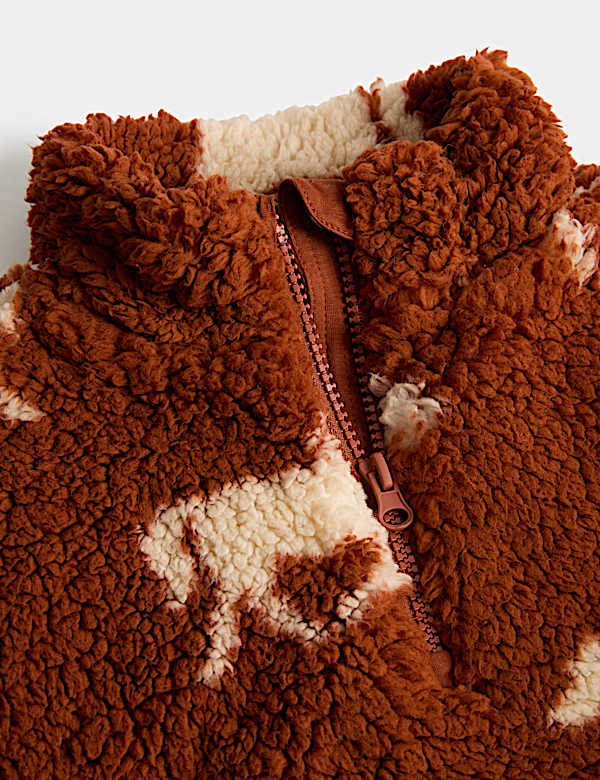 Horse Print Borg Jacket (2-10 Yrs)