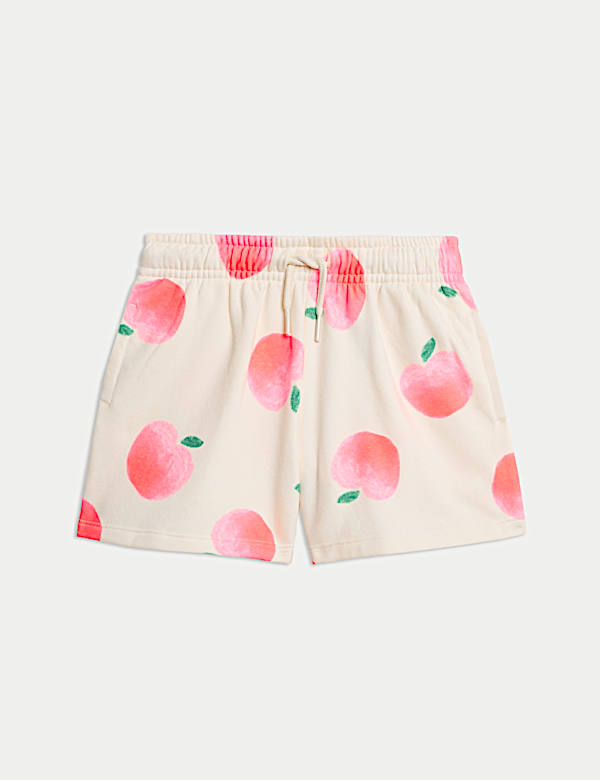 Σορτς με εφέ Tie Dye, σχέδιο μήλο και υψηλή περιεκτικότητα σε βαμβάκι (2-8 ετών) - GR