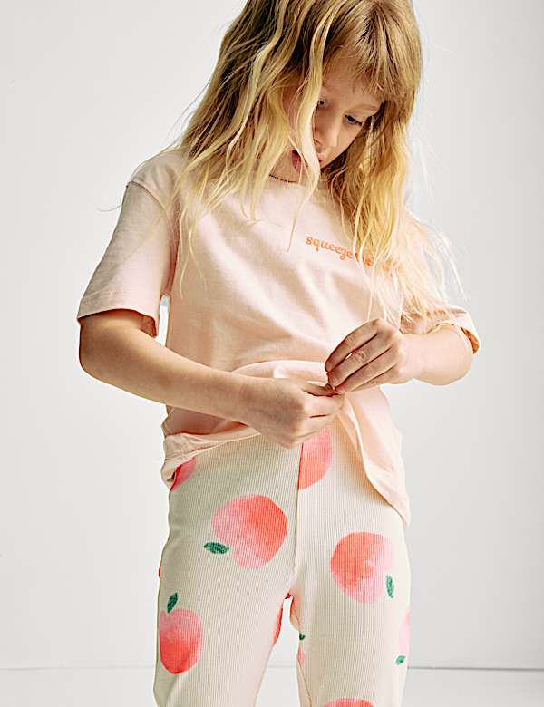 Cotton Rich Peach Kickflare Leggings (2-8 Yrs) - LU