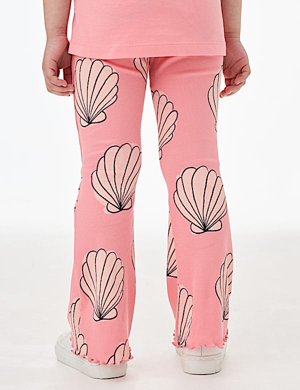Cotton Rich Shell Print Kick Flare Leggings (2-8 Yrs)