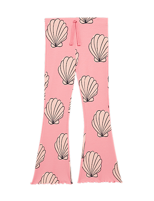 Cotton Rich Shell Print Kick Flare Leggings (2-8 Yrs)