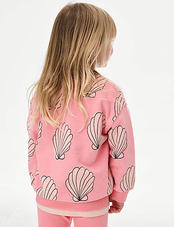 Cotton Rich Shell Print Sweatshirt (2-8 Yrs) - JP