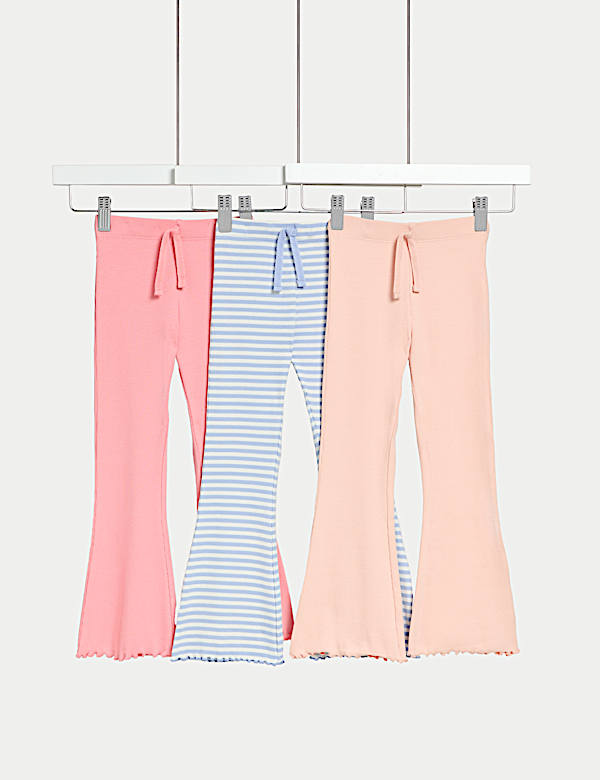 3pk Cotton Rich Kick Flare Leggings (2-8 Yrs) - US