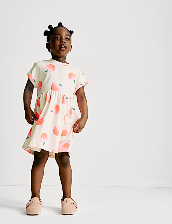 Cotton Rich Printed T-Shirt Dress (2-8 Yrs)