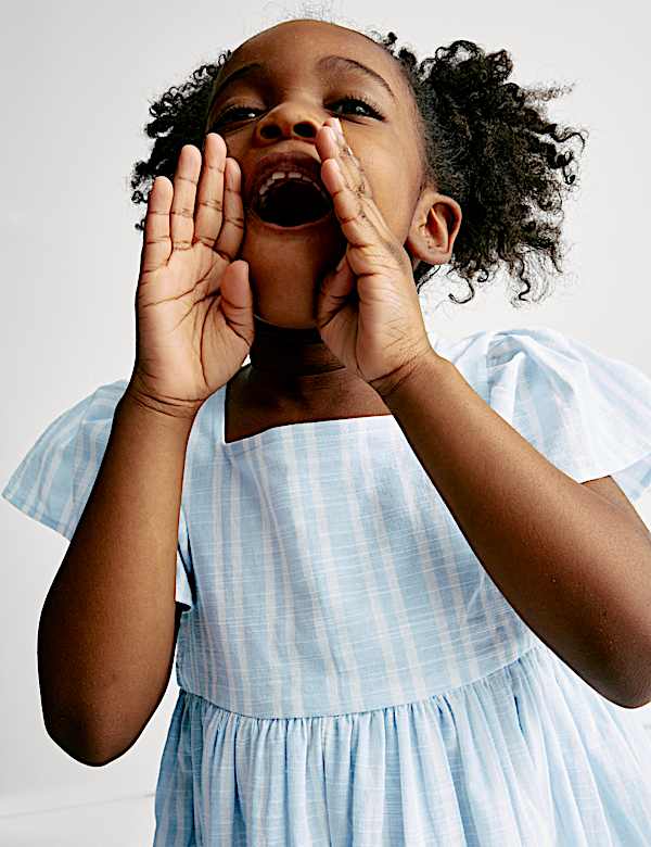 Pure Cotton Striped Dress (2-8 Yrs) - RO