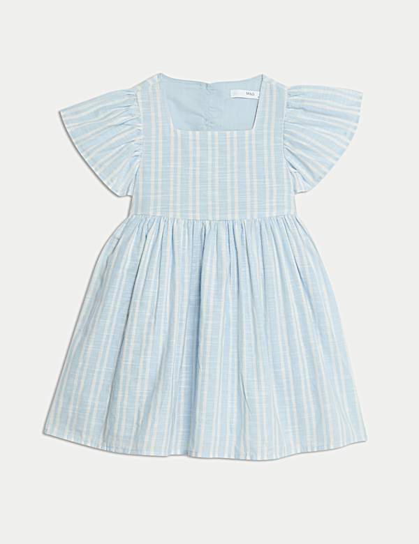 Pure Cotton Striped Dress (2-8 Yrs) - RO