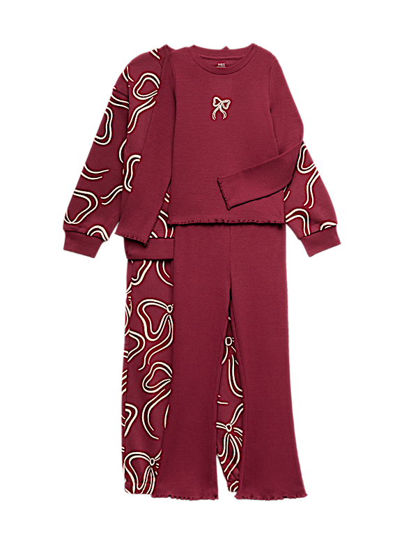 4 Pack Cotton Rich Bow Print Outfits (2-8 Yrs)