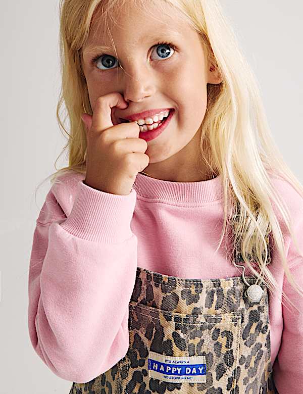 2 Piece Denim Leopard Pinny Outfit (2-8 Yrs) - IS