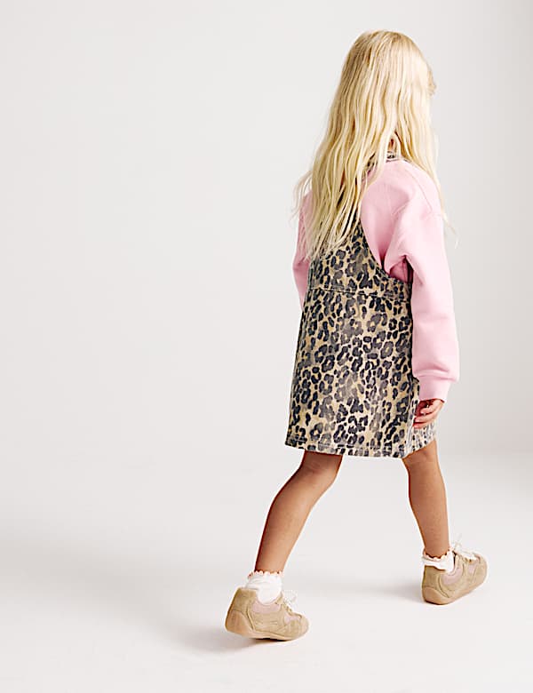 2 Piece Denim Leopard Pinny Outfit (2-8 Yrs) - IS