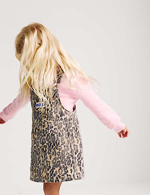 2 Piece Denim Leopard Pinny Outfit (2-8 Yrs) - IS