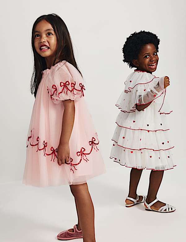Bow Mesh Dress (2-10 Yrs)