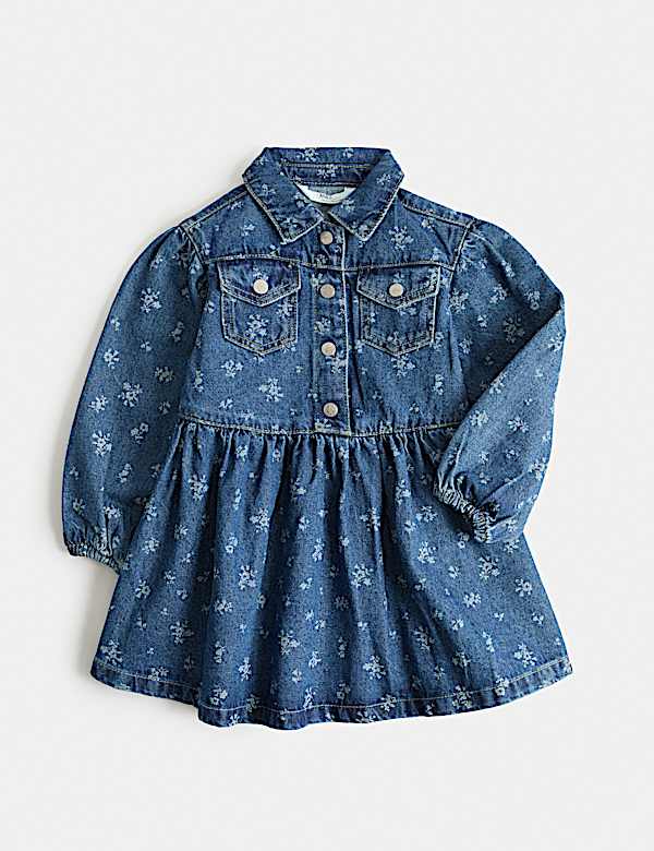 Denim Floral Dress (2-10 Yrs) - CZ