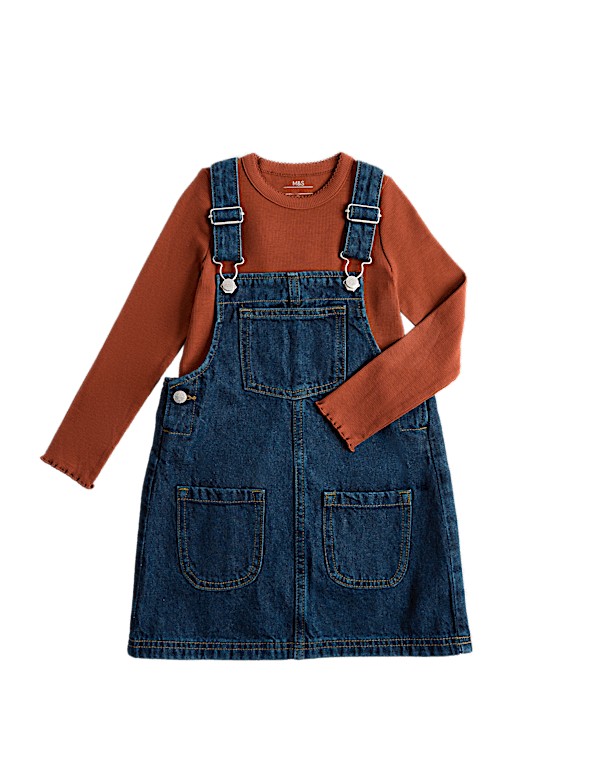 2 Piece Denim Pinafore Outfit (2-10 Yrs)