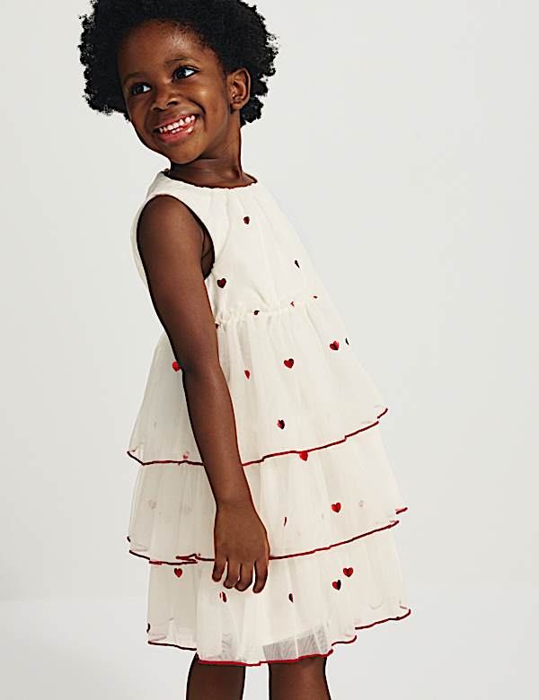 Heart Tiered Dress with Cape - MV