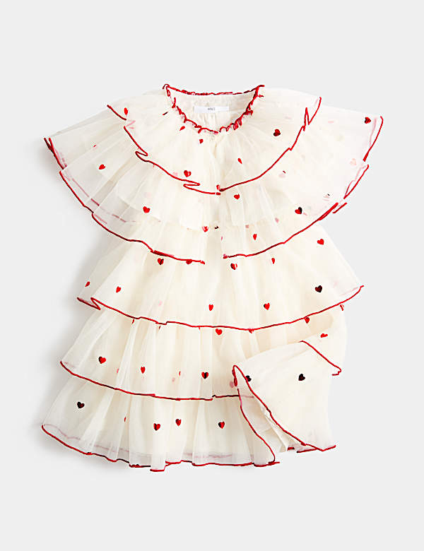 Heart Tiered Dress with Cape - MV
