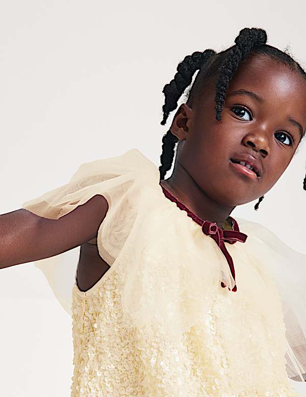 Paillettenkleid mit Mesh (2&ndash;8 Jahre) - DE