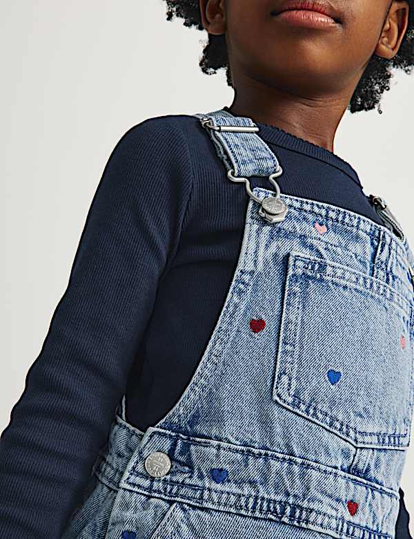 2pc Denim Heart Pinafore - UA