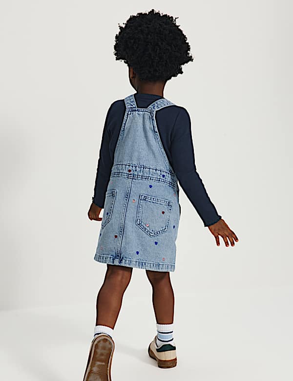 2pc Denim Heart Pinafore - UA