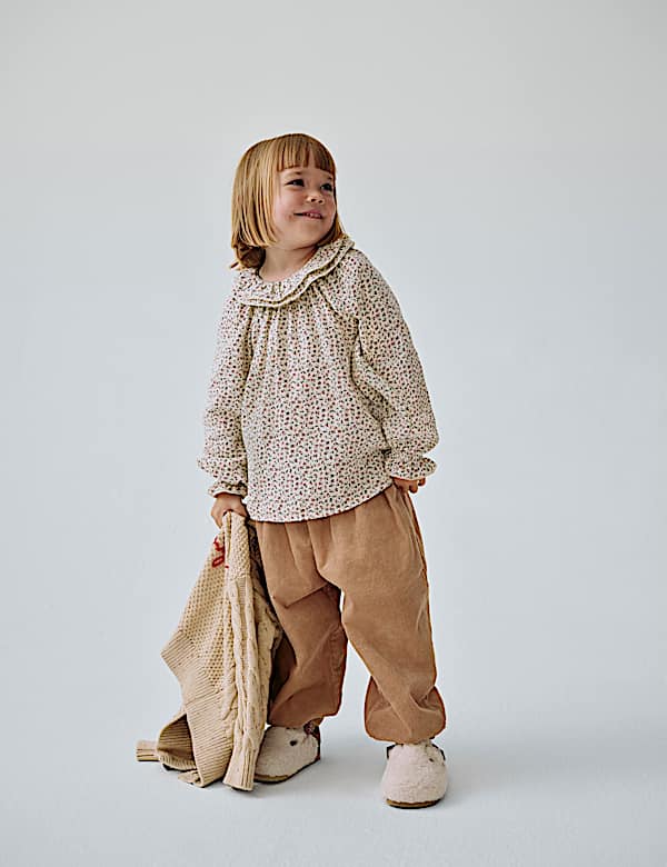 Pure Cotton Ditsy Floral Blouse (1-10 Yrs) - PT