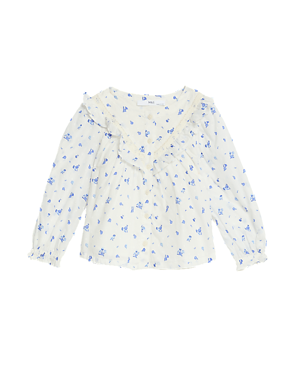 Pure Cotton Ditsy Floral Top (2-8 Yrs)