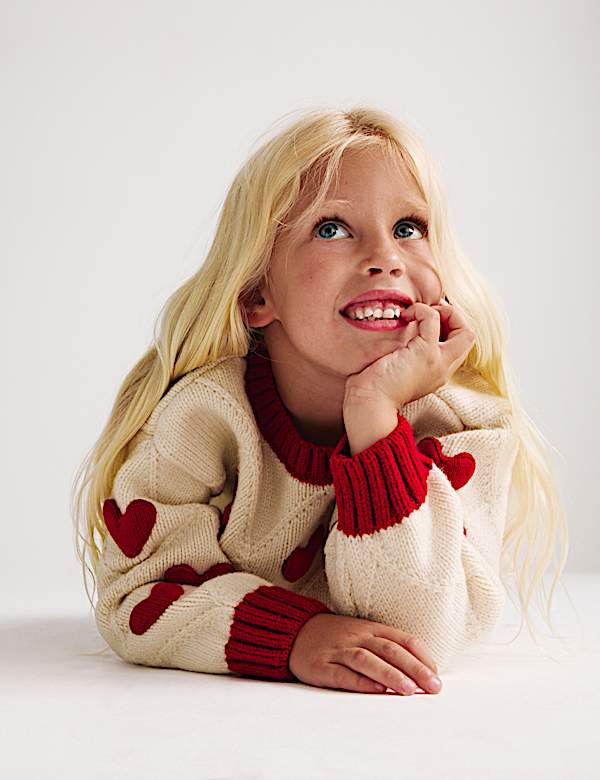 3D Heart Knit Jumper (2-8 Yrs) - HU