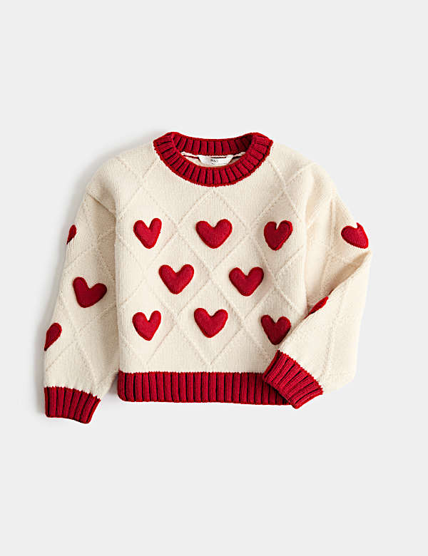 3D Heart Knit Jumper (2-8 Yrs) - HU