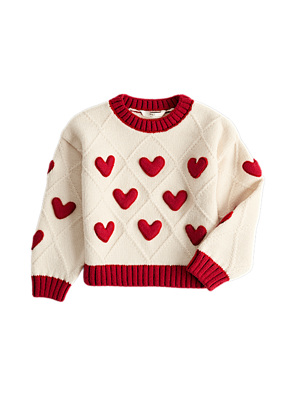 3D Heart Knit Jumper (2-8 Yrs)