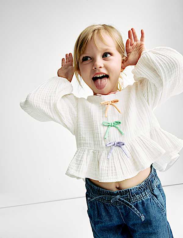 Pure Cotton Bow Top (2-16 Yrs)