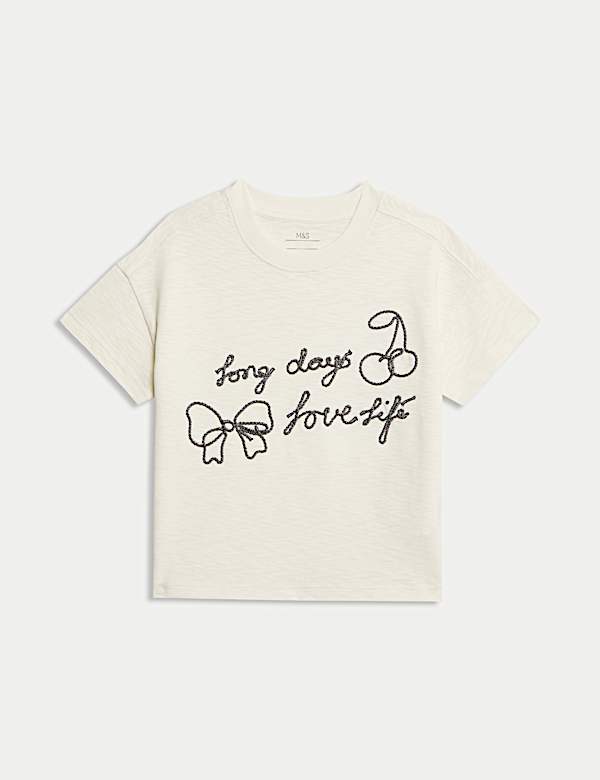 Pure Cotton Love Life Slogan T-Shirt (2-8 Yrs) - JP