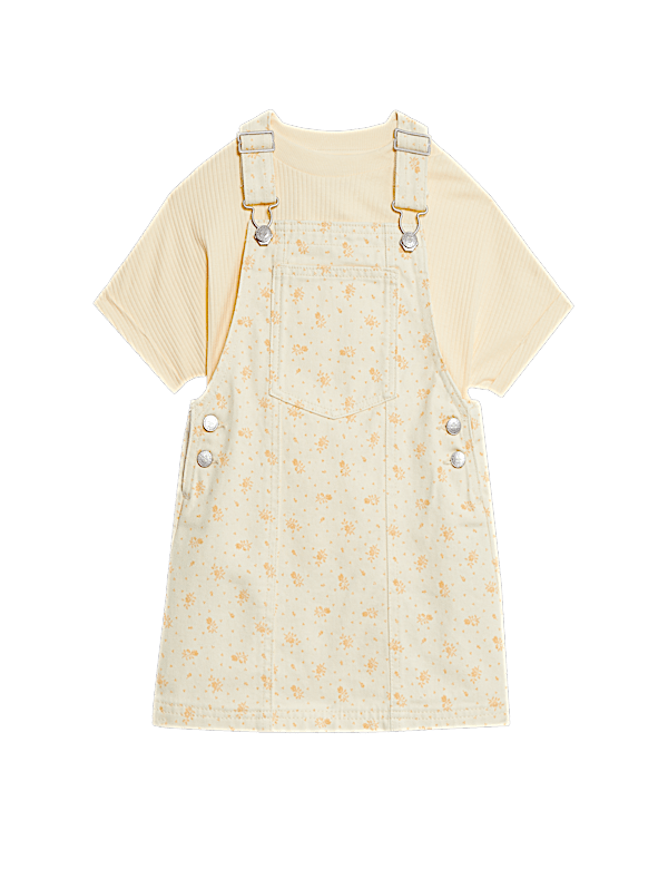 Cotton Rich Floral Dungaree Outfit (2-8 Yrs)