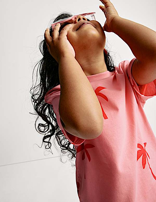 Pure Cotton Palm Tree Print T-Shirt (2-8 Yrs) - SI