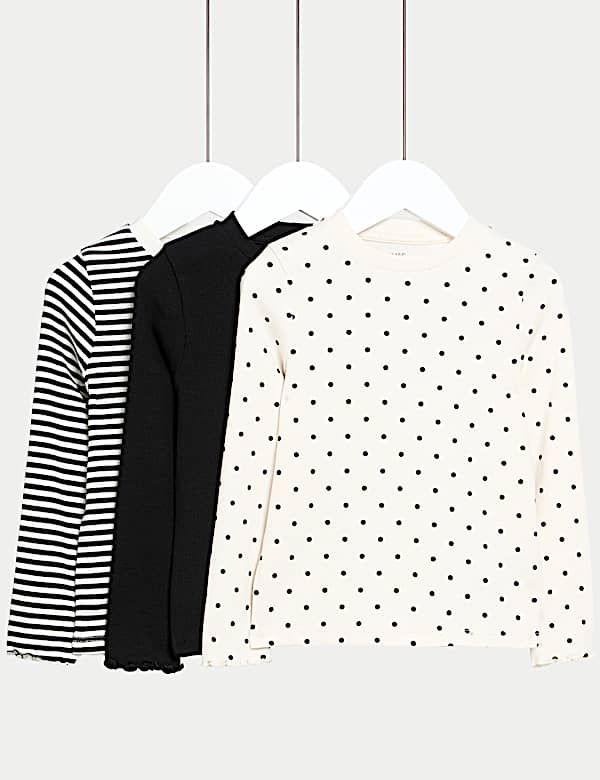 3pk Cotton Rich Long Sleeves Top (2 - 8 yrs) - CN