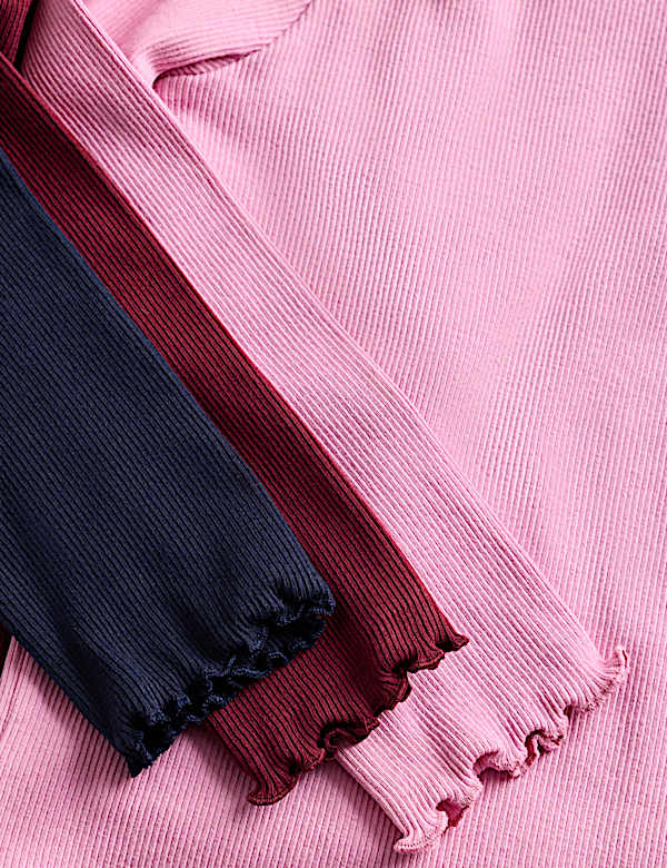 3pk Cotton Rich Ribbed Tops