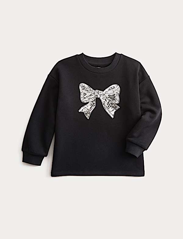 Pure Cotton Sequin Bow Top (2-8 Yrs) - KG