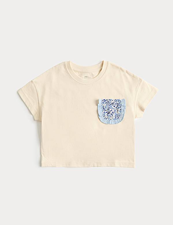 Pure Cotton Cross Stitch Pocket T-Shirt (2-8 Yrs)