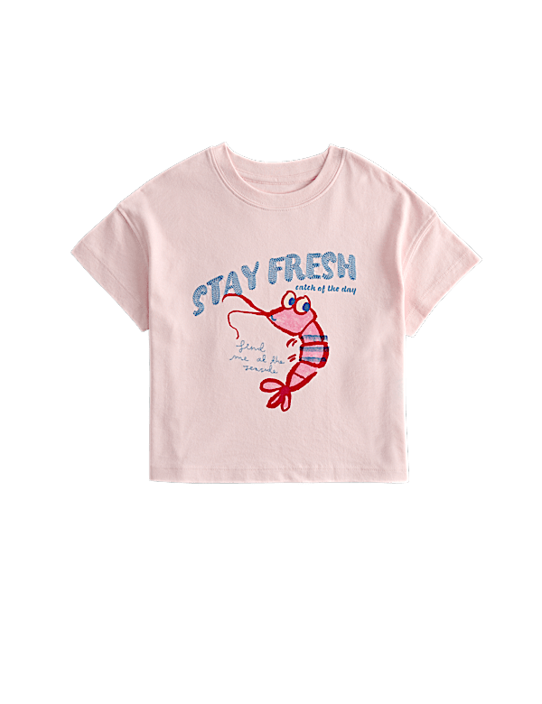 Pure Cotton Shrimp T-Shirt (2-8 Yrs)