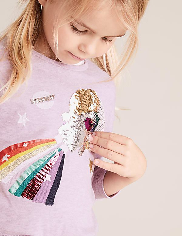 Pure Cotton Reversible Sequin Rocket Top (2-7 Yrs)