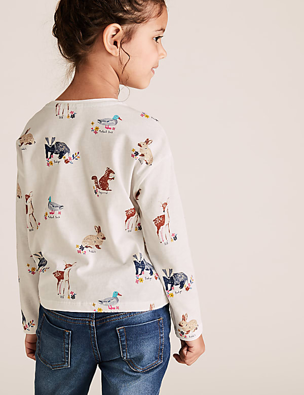 3 Pack Cotton Woodland Print Tops (2-7 Yrs)