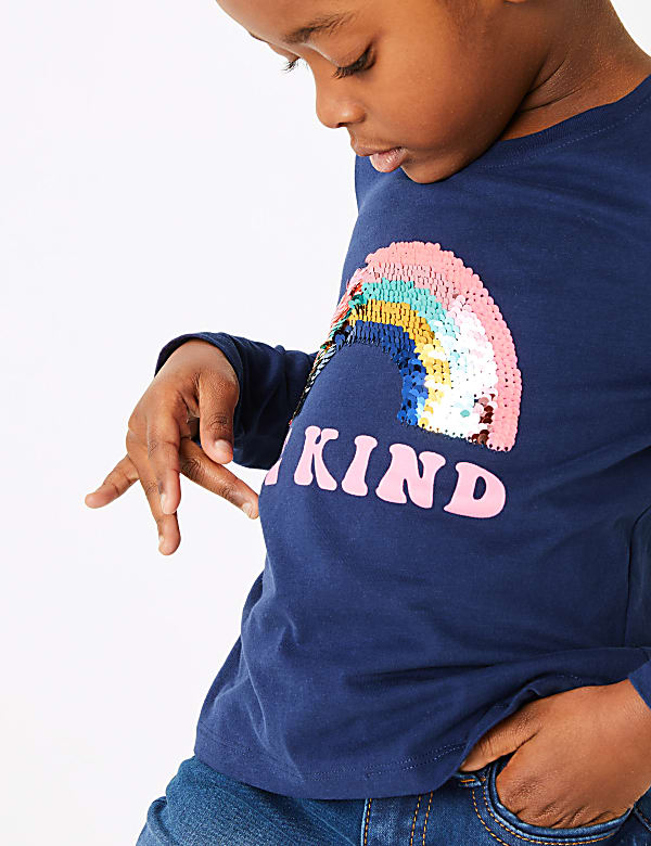 Cotton Reversible Sequin Rainbow Top (2-7 Years)