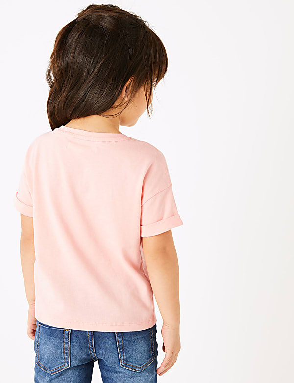 Cotton Reversible Sequin Heart T-Shirt (2-7 Yrs)