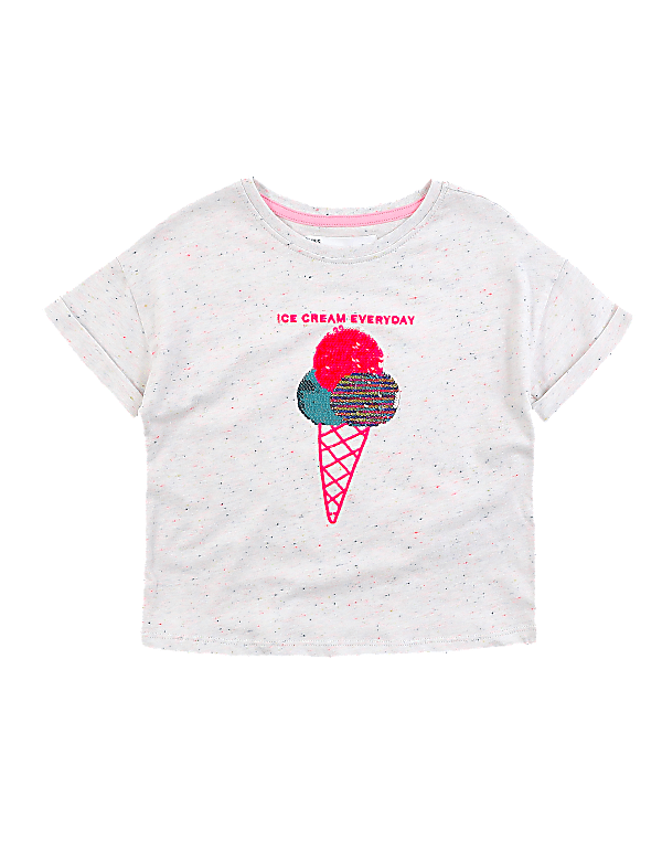 Reversible Sequin Ice Cream T-shirt (2-7 Yrs)