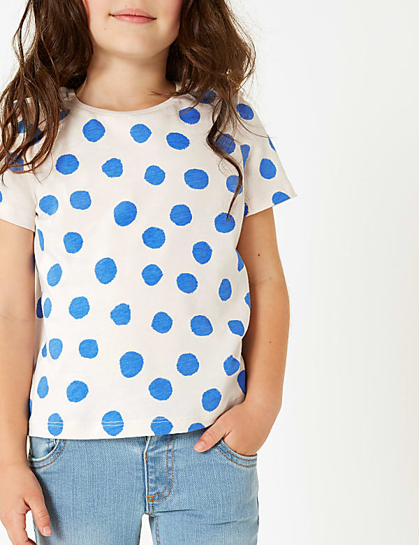 Pure Cotton Spot Print T-Shirt