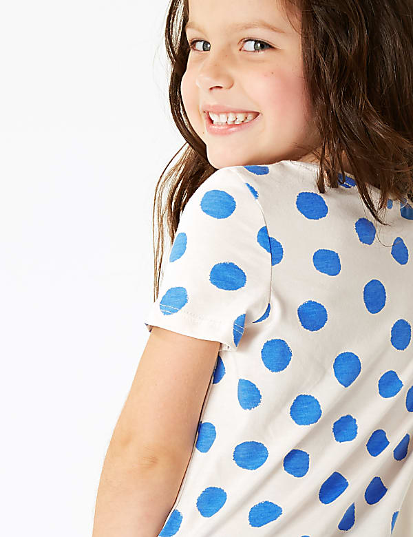 Pure Cotton Spot Print T-Shirt