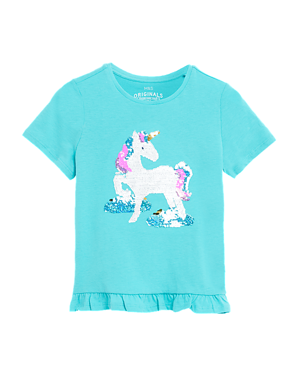Cotton Rich Reversible Sequin Unicorn T-Shirt